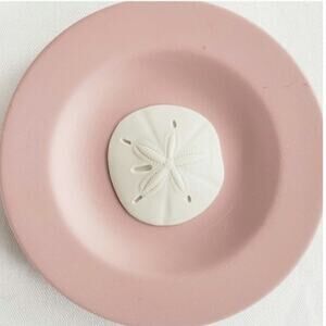 VINTAGE Wedgewood Jasperware Pink and White Sand Dollar  Dish Made in England
